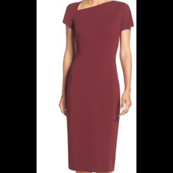 blue dress for baby girl ASYMMETRICAL MIDI DRESS – Maggy London main image 1